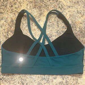 lululemon athletica Teal and Black Strappy Sports Bra